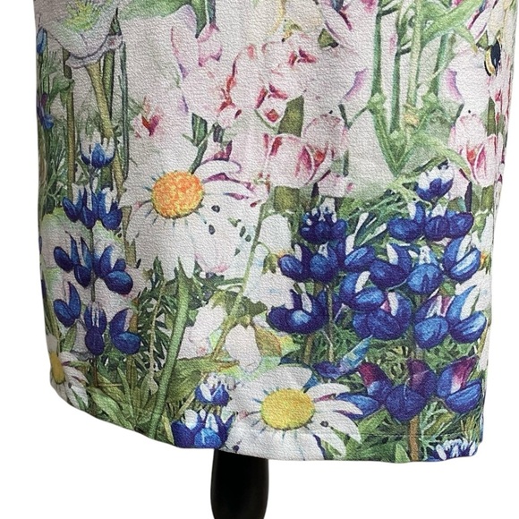 Molly Bracken White Floral Shift Dress Short Sleeve Pockets Small - Picture 5 of 15